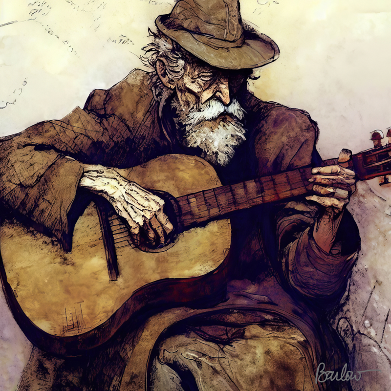 Old Man & Guitar 1